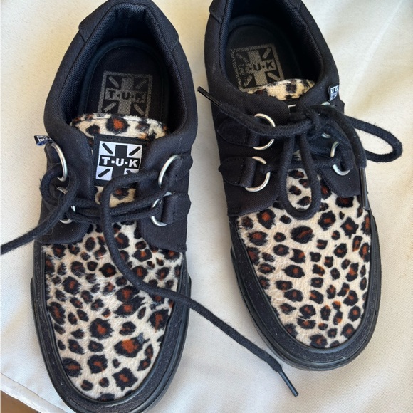 T.U.K Leopard Print Sneakers with Black Accents - Picture 2 of 8